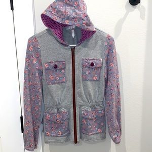EUC Matilda Jane Clothing Size 14 Teen Tween Ruffle Zip Down Hoodie Coat Jacket